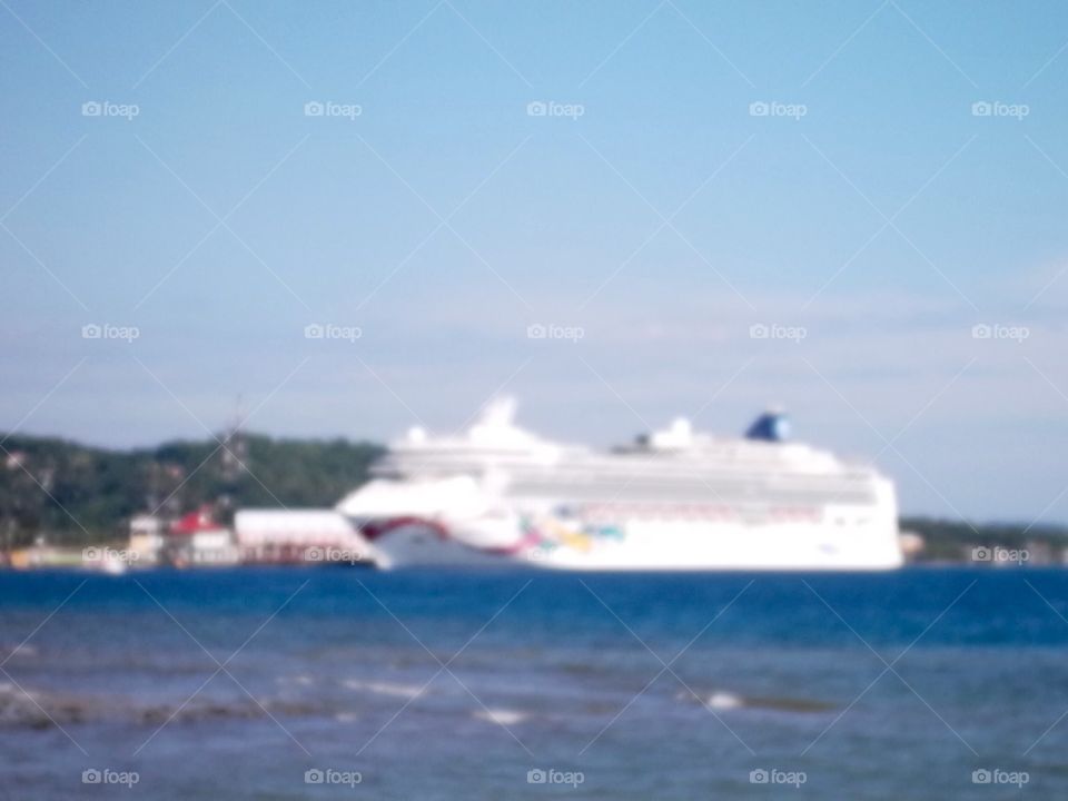 Picture from moving car traveling in Roatan Honduras  
