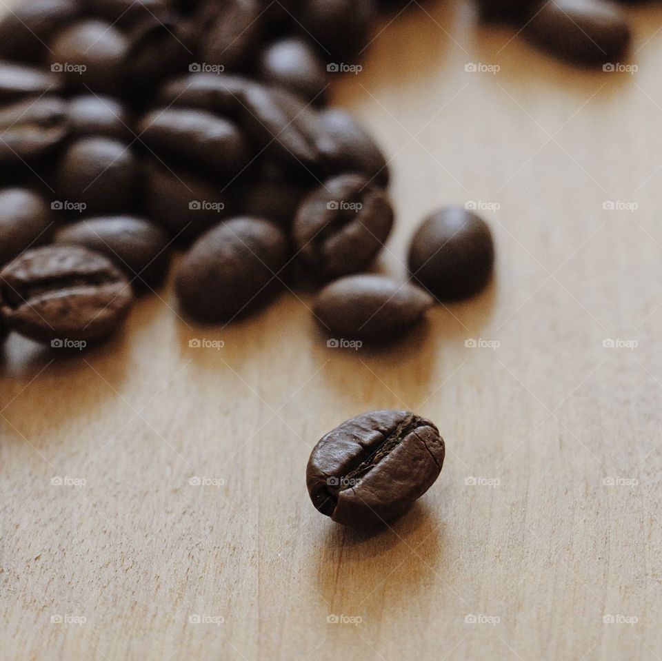 Coffee beans on table