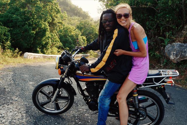 Couple on motorbike
