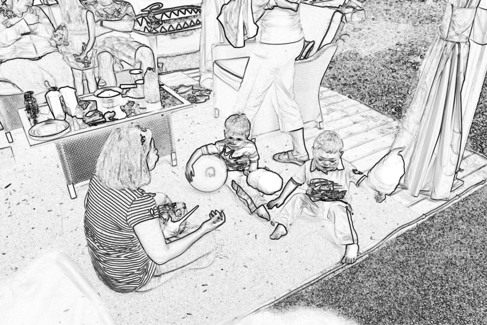 Playing outside - digital sketch 