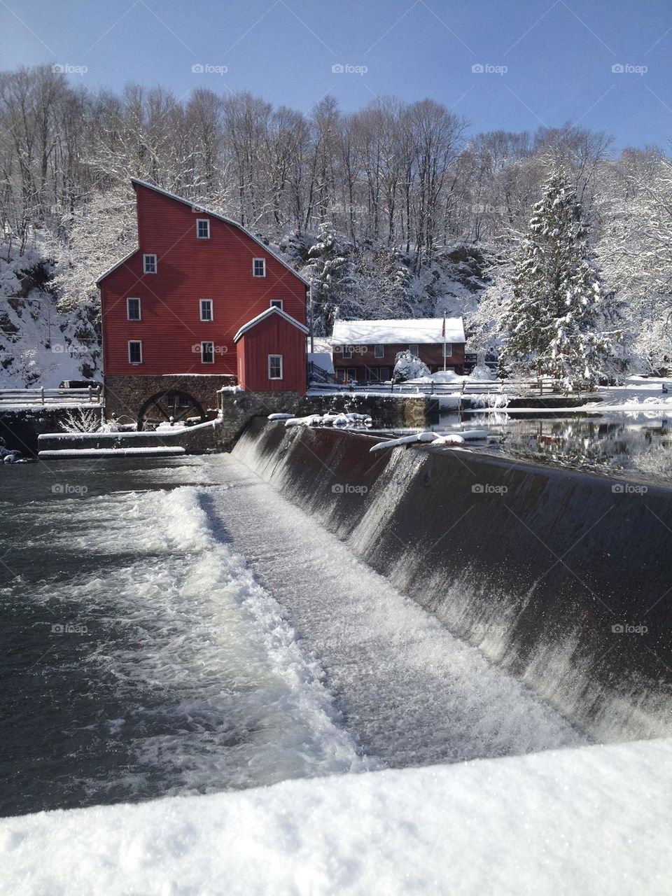The Red Mill and Waterfall 