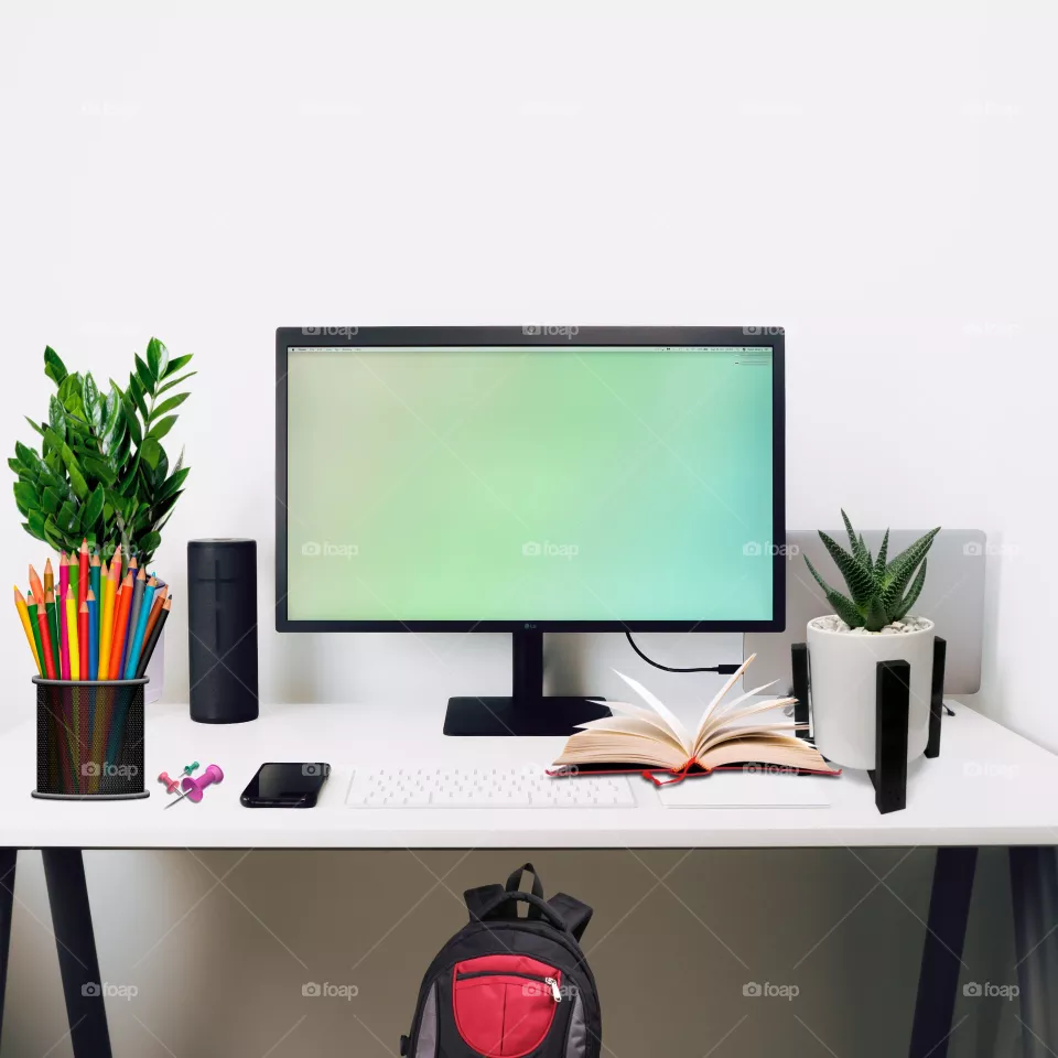 Full HD desk picture with books or laptop for education or business concept