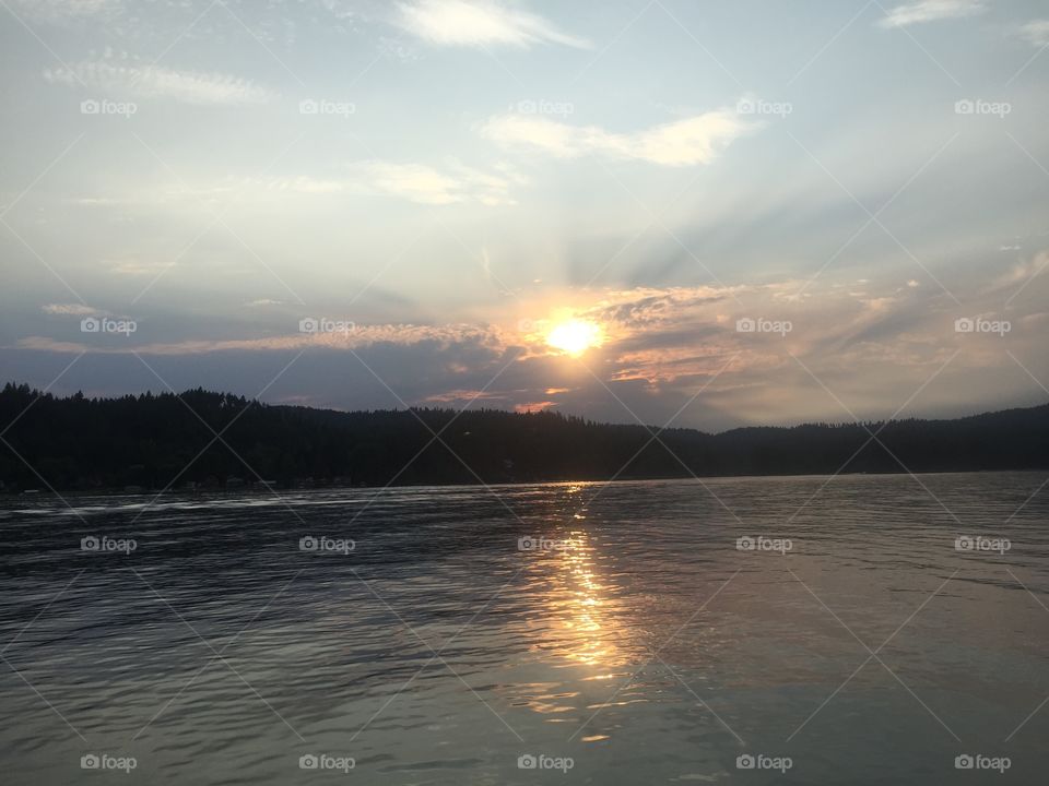 Sunset on the lake. Photo taken on a boat ride at sunset on the lake