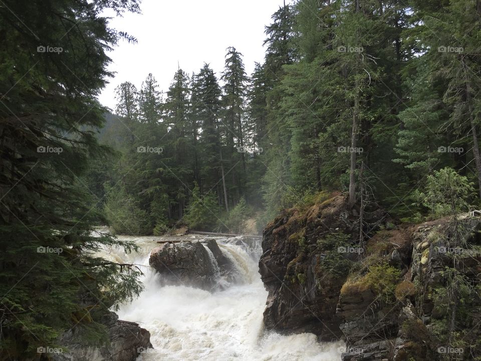 A raging waterfall in Shuswap.