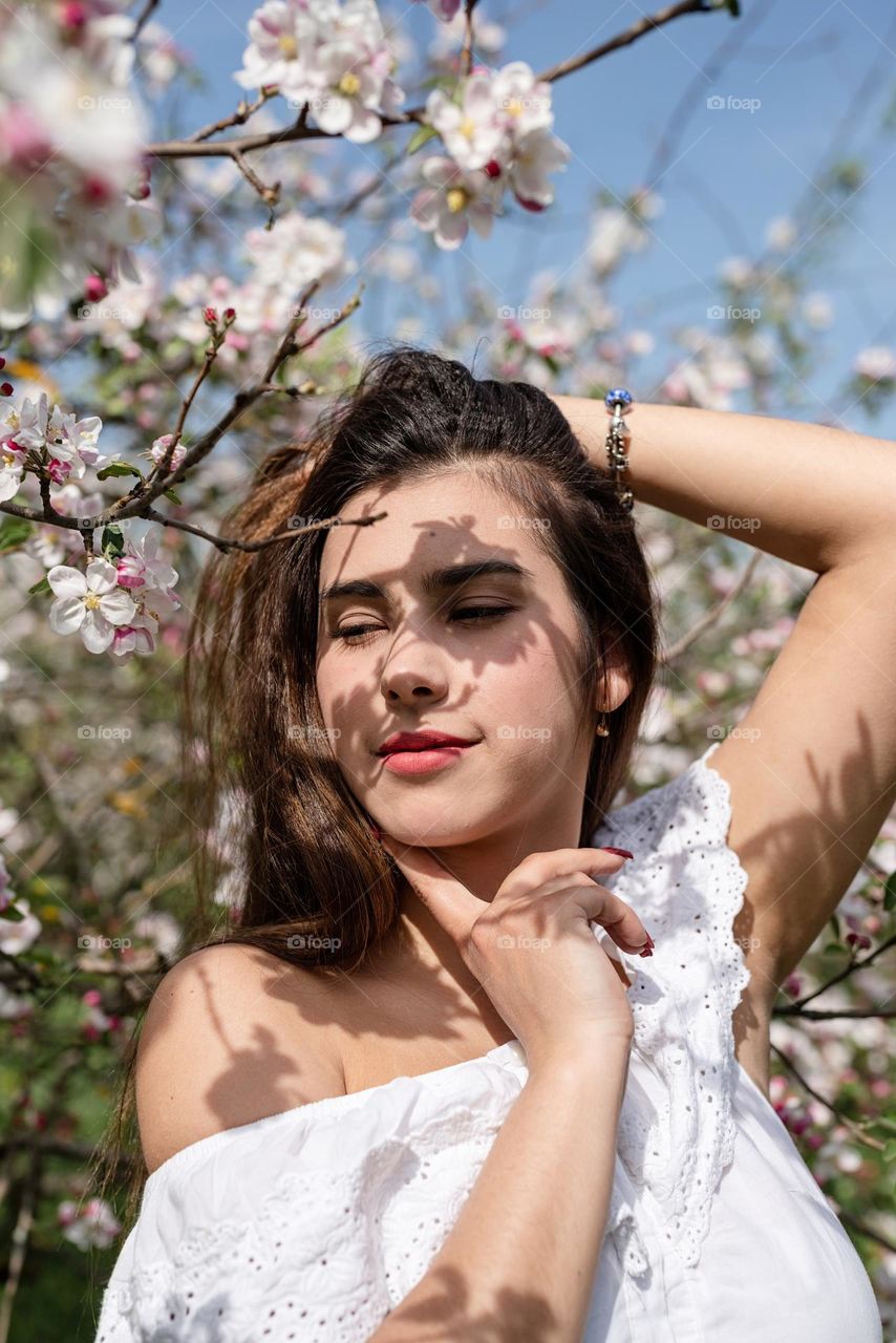 woman in sunny day outdoors