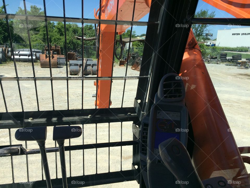 View from a Hitachi Excavator 