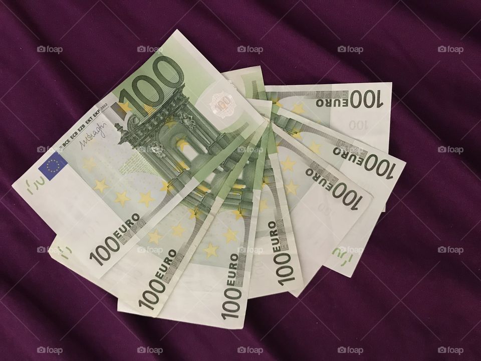 Money 100 euros bills cash