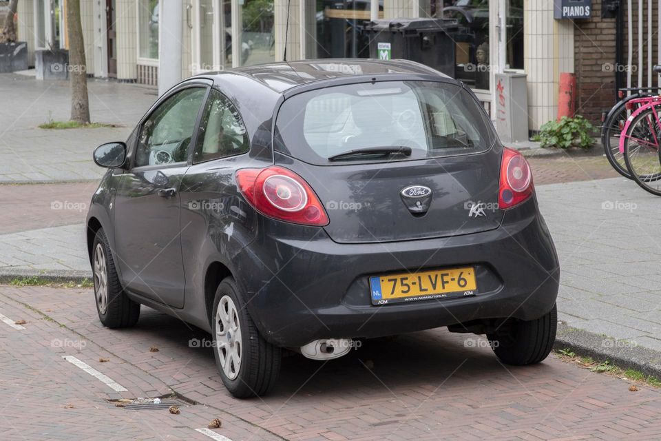 A Black Ford Ka Car At Amsterdam The Netherlands 2-6-2024
