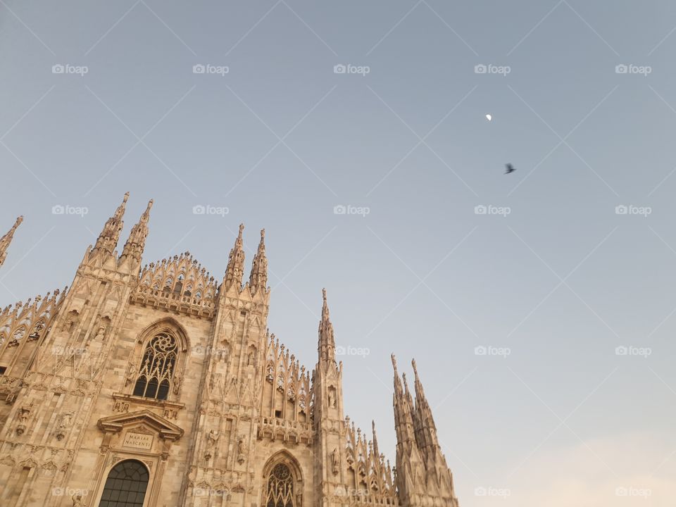 Moon over duomo