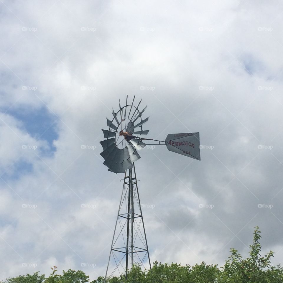 Kansas farm. Windmill