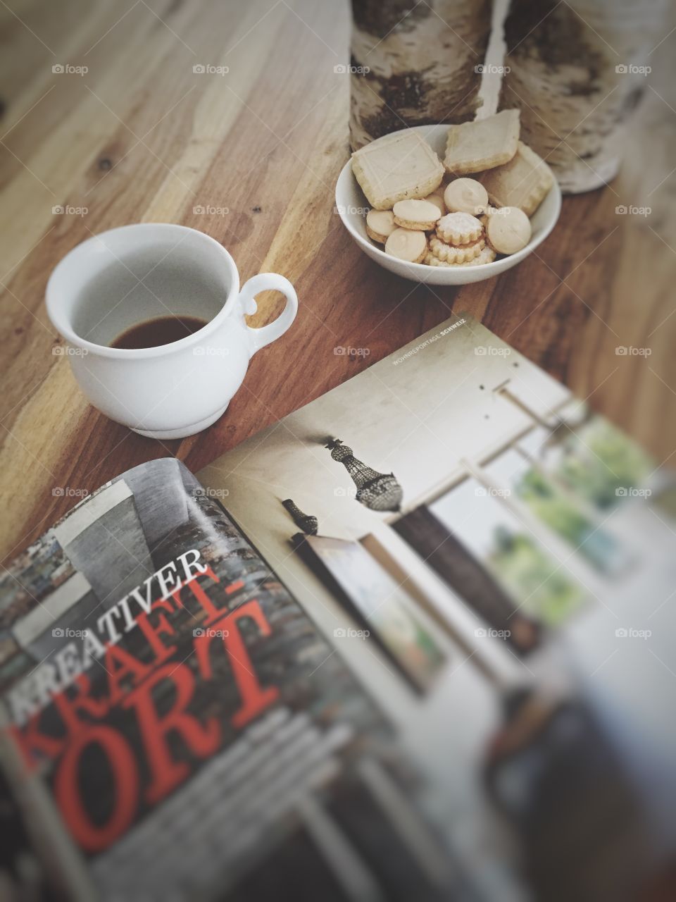 Cookies with coffee on table