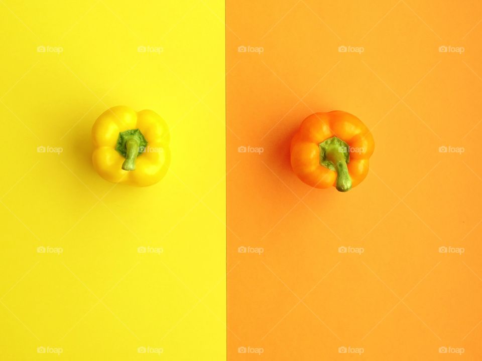 Two colors bell peppers