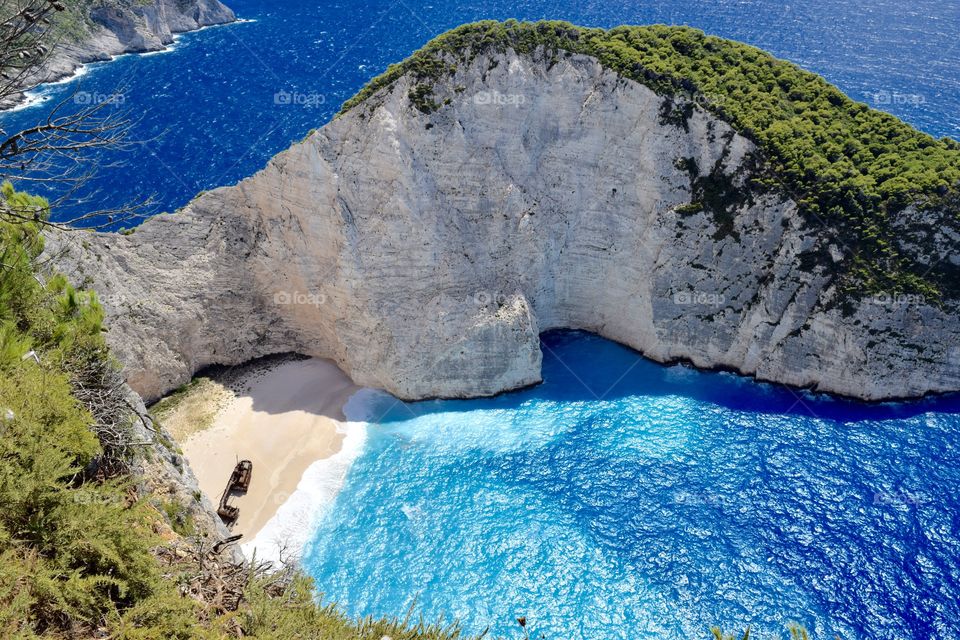 Shipwreck top view  Zakynthos Greece