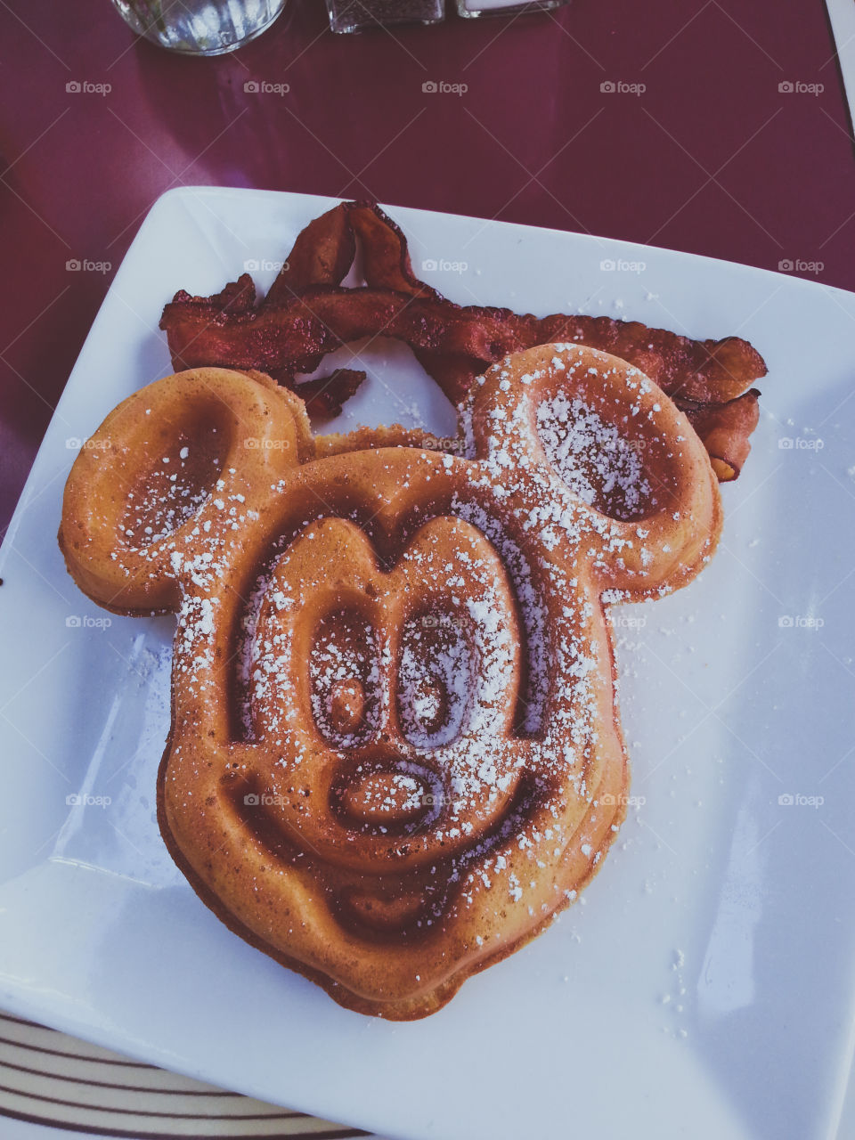 Mickey Mouse shaped waffle at Disney