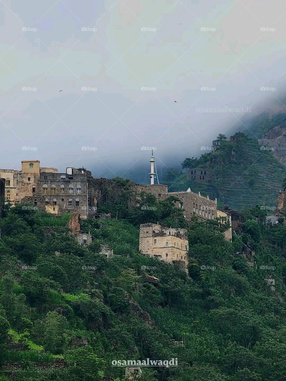 Glory be to God, the magnificent and picturesque view and the natural green trees are a view that is nothing more wonderful than it