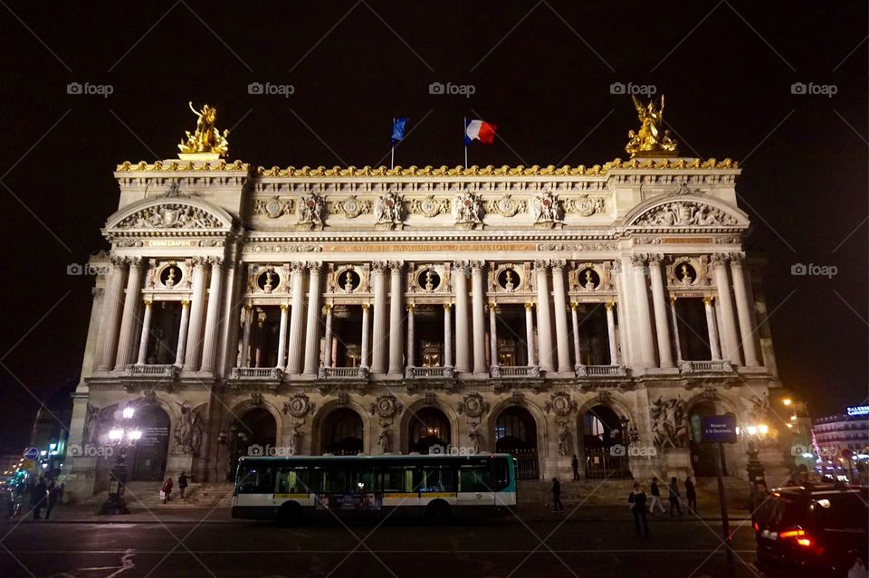 Palais Garnier at night, Paris
