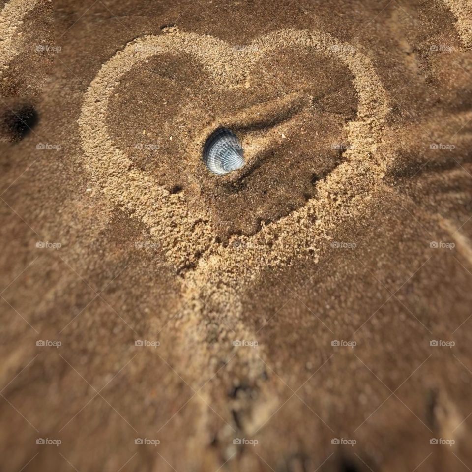 heart on the sand