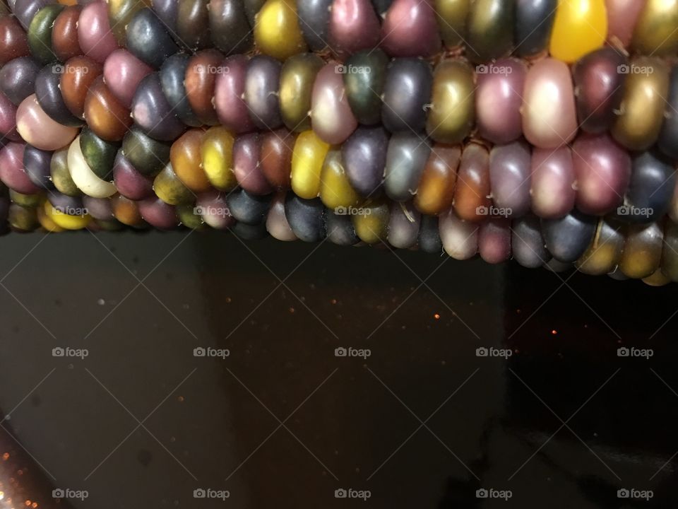 Colored corn cob