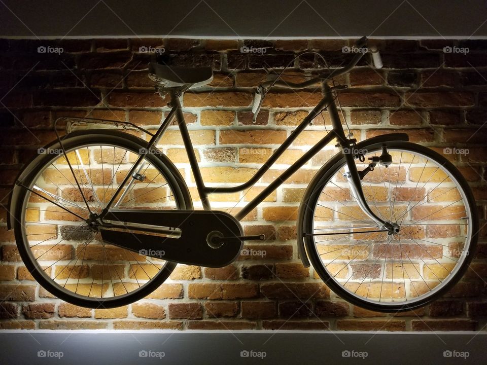 Bicycle on wall