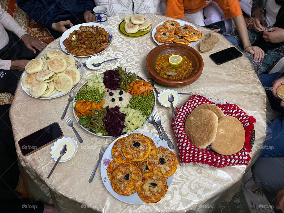 Moroccan table in Ramadan month.