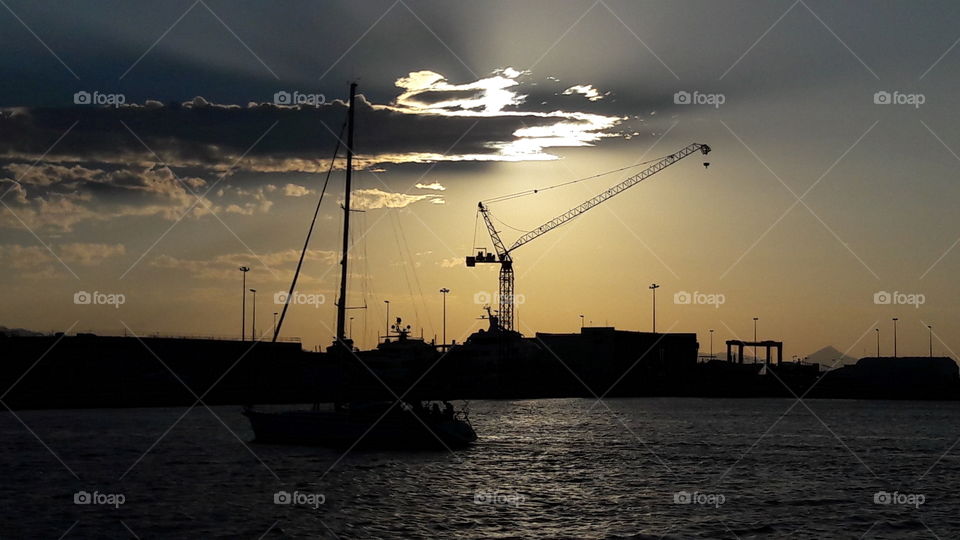 Sunset, Sea, Water, Sky, Ocean