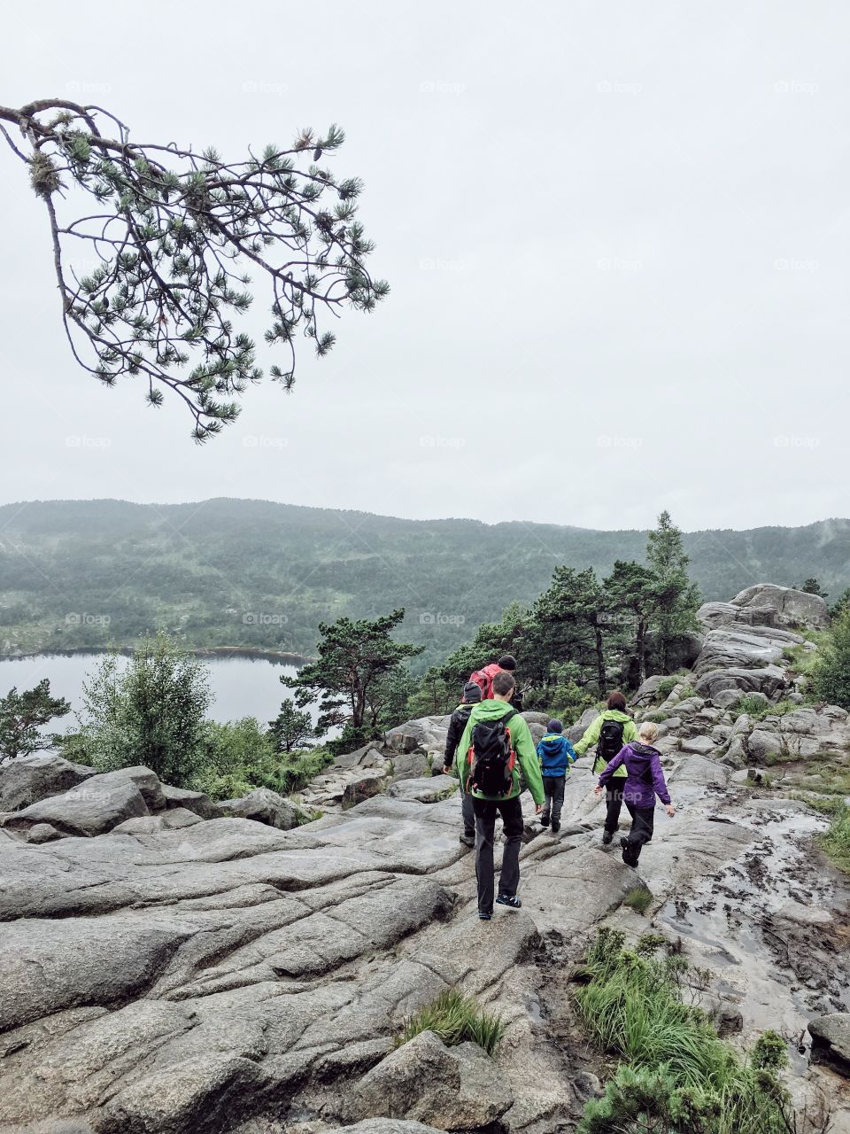 Hiking in mountains