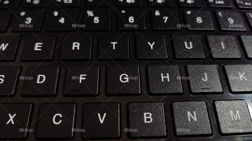 Laptop keyboard, keys, rectangular keys of a laptop