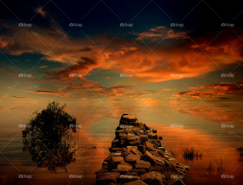 sunrise at mahakam river