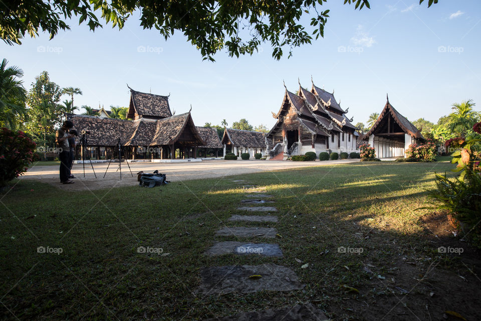 Professional photographer in Temple in Chiang Mai Thailand 