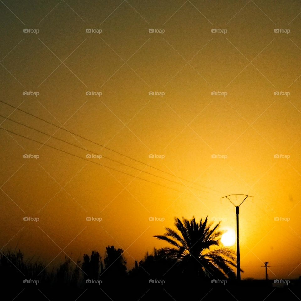 splendid sunrise at Marrakech City in Morocco.