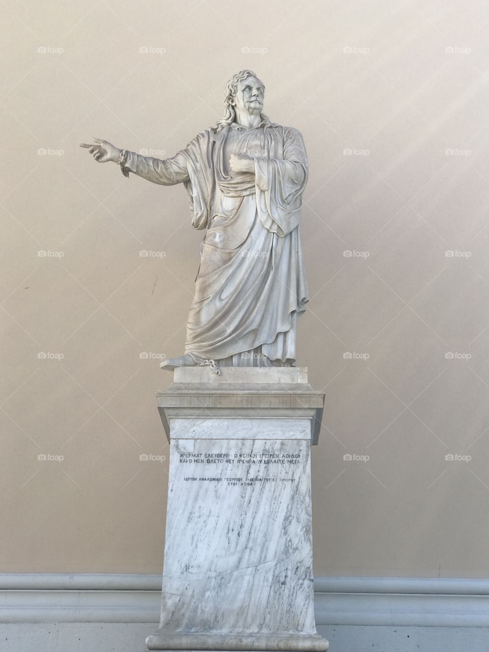 A beautiful statue photo from my trip to Athens .