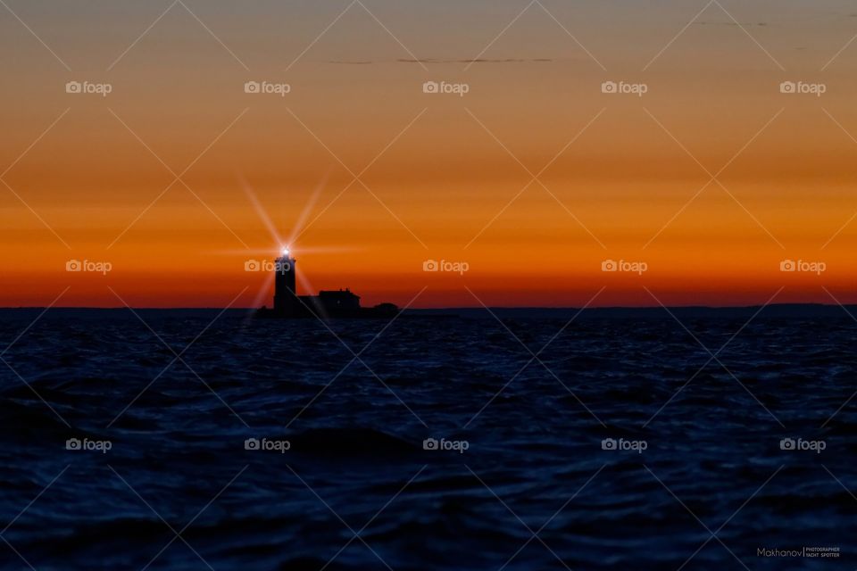 Lighthouse Tolbuhin. Gulf of Finland. Russia