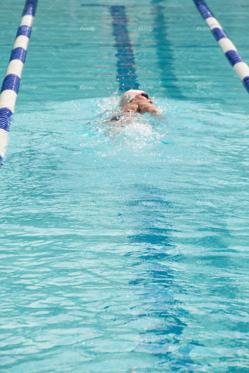 Swimming a few laps in the pool