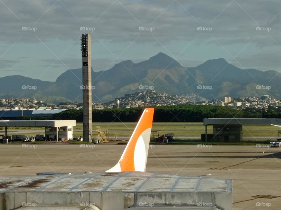 view of mountains from airport Rio Galeão