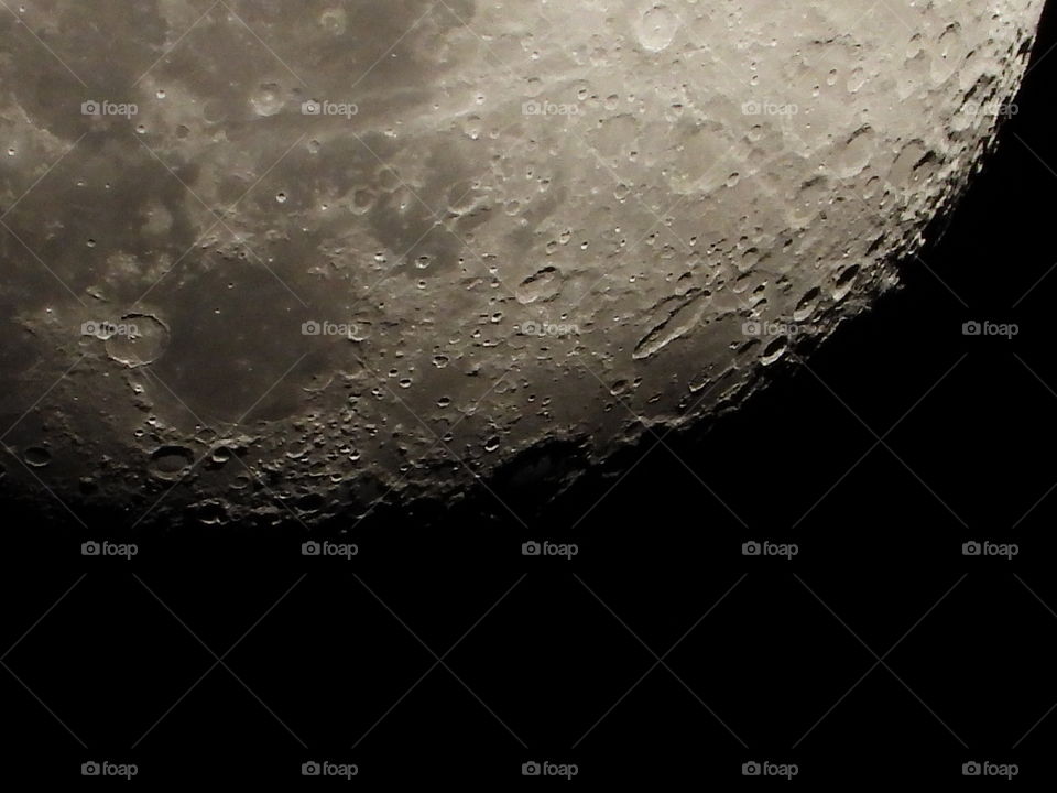 Favorite night sight Closeup of craters on the lower side of Moon on a February night