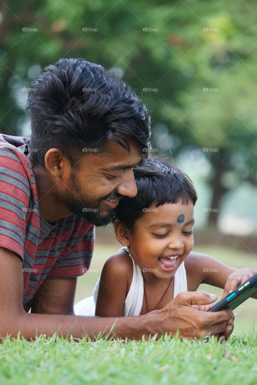 Happy moments  father and son