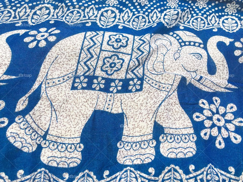 Thai elephant on a cloth