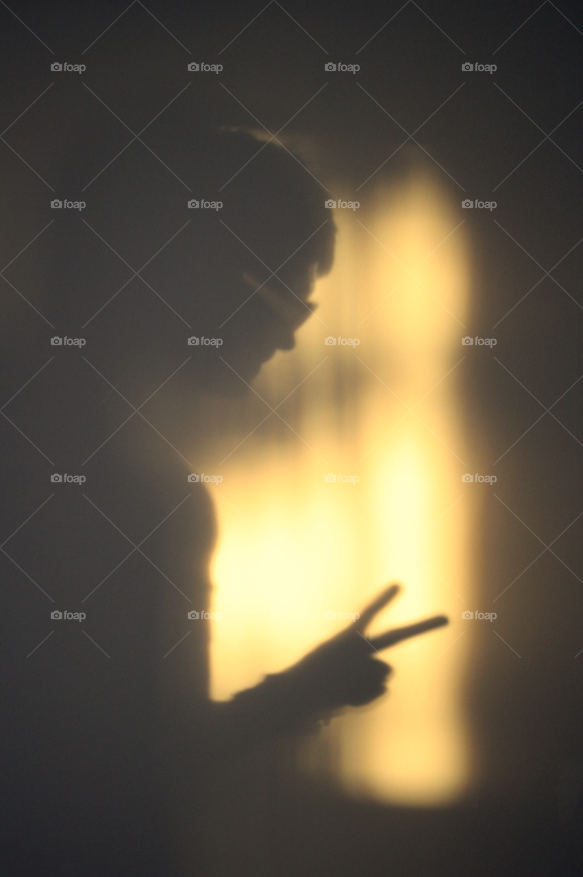 wall shadow man peace by leonbritton123