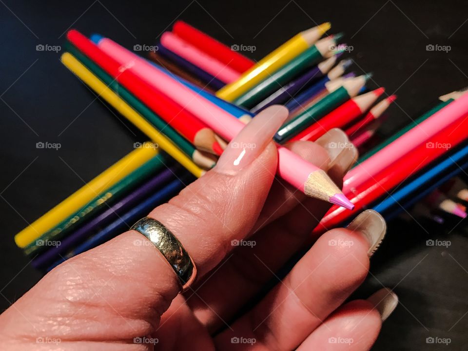 Pink color pencil 