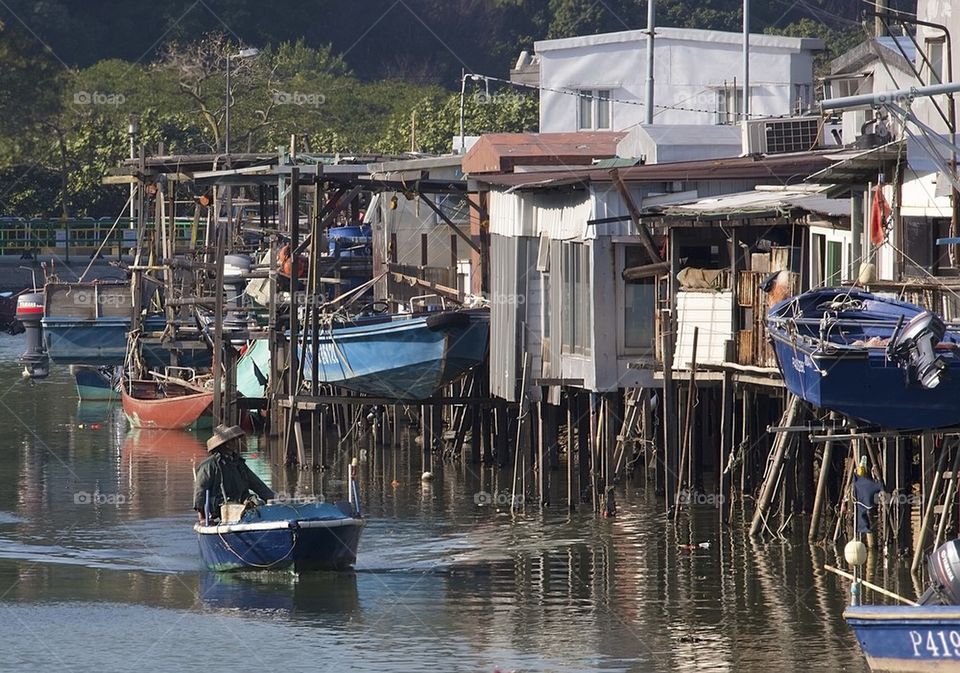 Stilt house fishing village