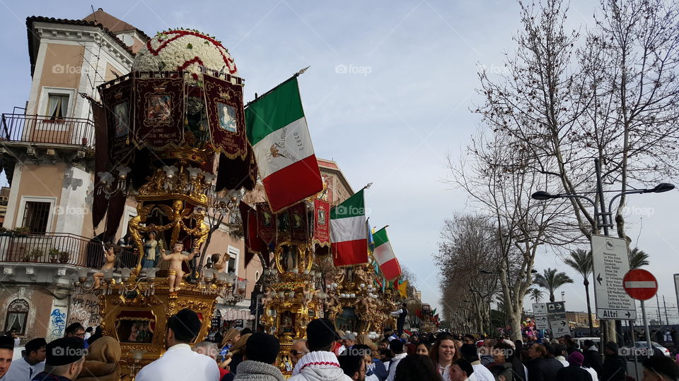 candelore ceri per Sant'Agata patrona di Catania (Sicily)