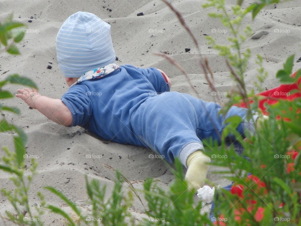 Not touching the sand