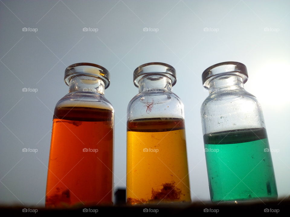 Glass Bottles with colours