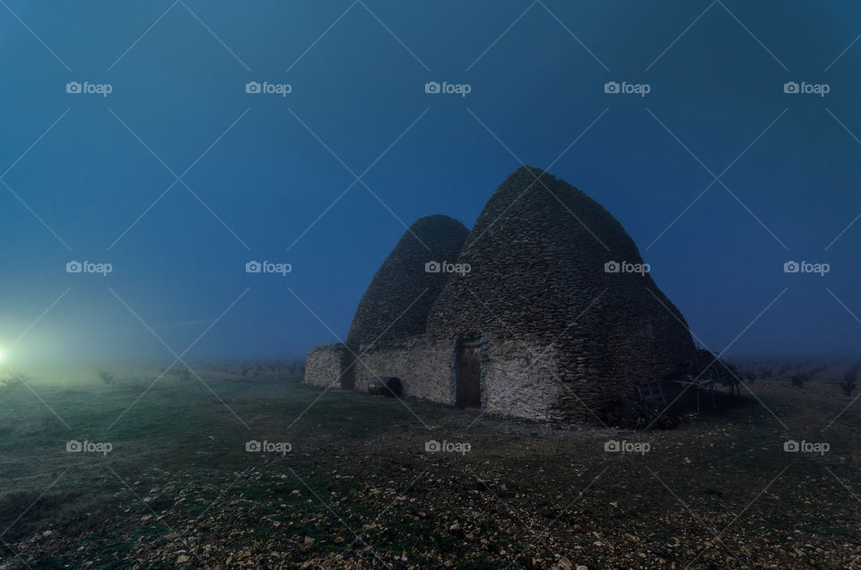 Old stone hut in the vineyard
