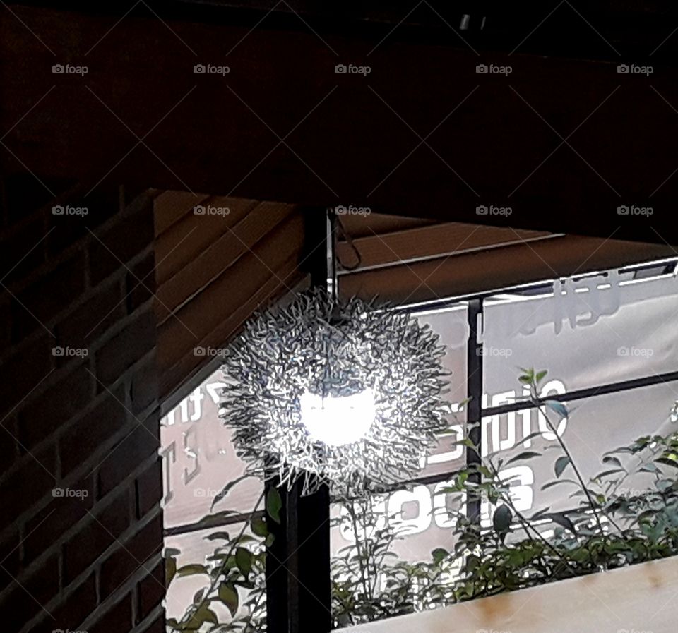 Lamp in the coffee shop in South Korea