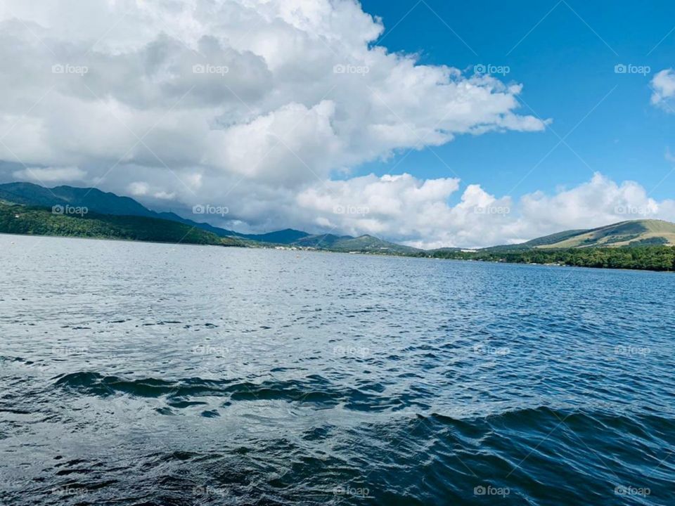 amazing natural view of riverside beauty with mountain and sky