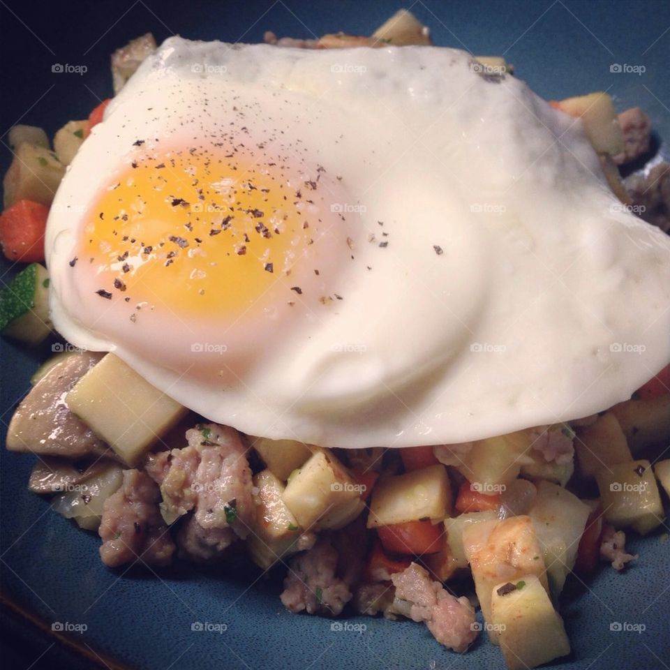 Celery Root and Sausage Hash