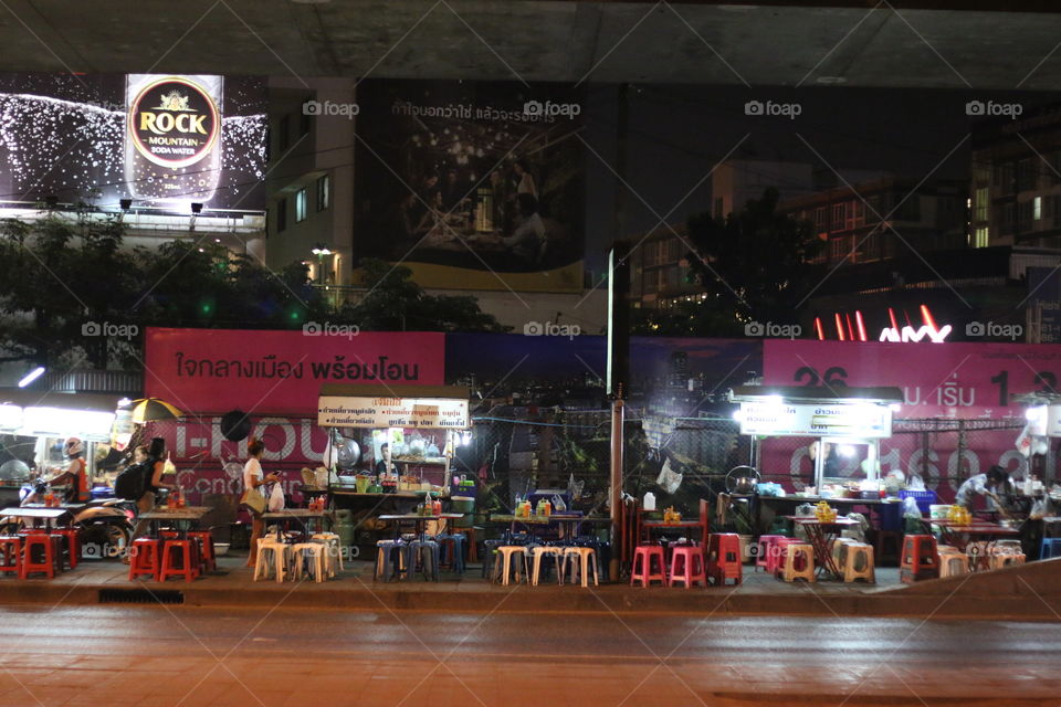 Thai street at night
