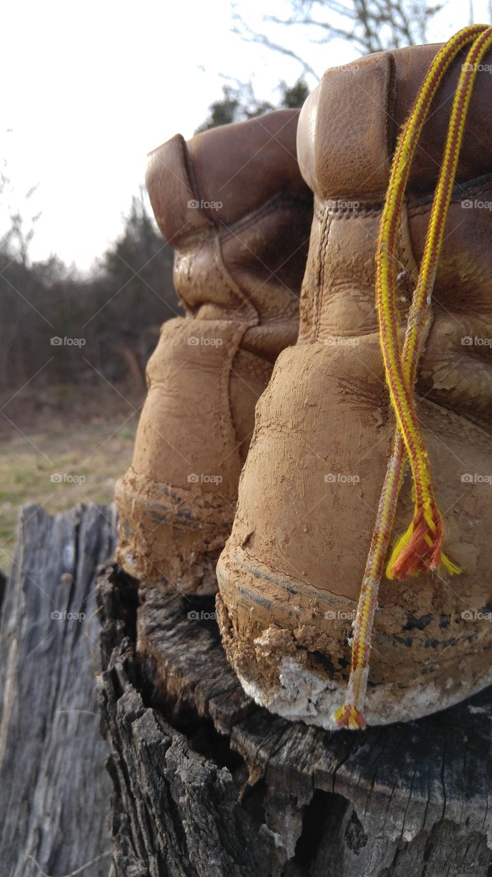 Muddy Work Boots