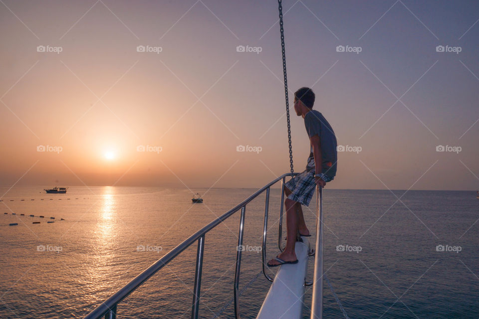 Joy of Sunrise in Turkey. We sneaked up the boat to marvel at sunrise. While owners sleeping on the stern.
